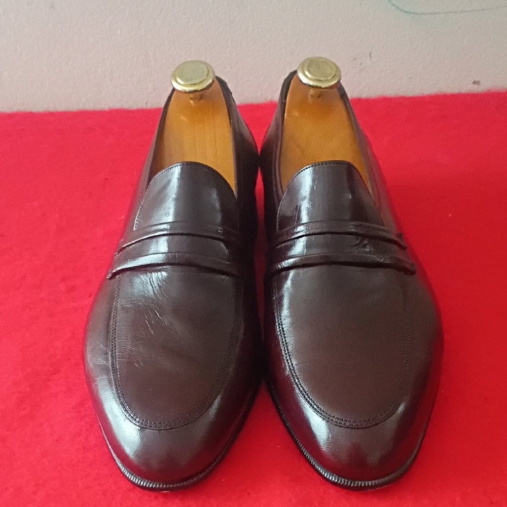 Elegant Dark Brown Leather Loafers